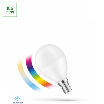 Żarówka LED kulka 4,9W 520lm E14 RGBW+CCT+DIM BTM Smart Easy Smart WOJ+14630 SpectrumLED