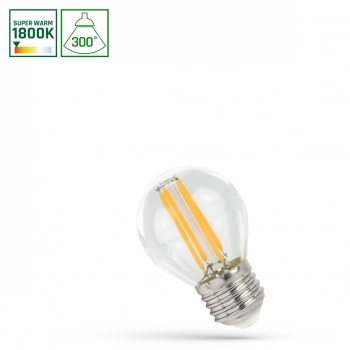 Żarówka LED kulka E27 4W 340lm COG 1800K przeźroczysta WOJ+14652 SpectrumLED
