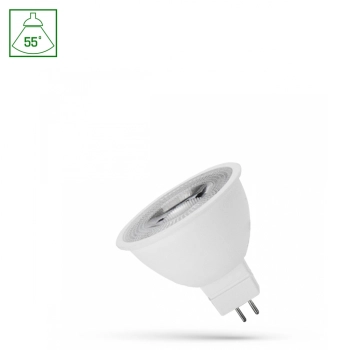 Żarówka LED MR16 12V 6W 430lm 55st światło ciepłe białe z soczewką WOJ+14098_55ST SpectrumLED