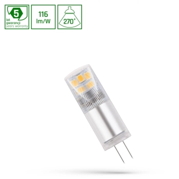 Żarówka LED G4 12V 2,5W 290lm światło zimne białe WOJ+14432 SpectrumLED