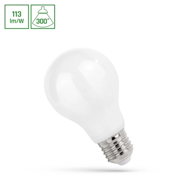 Żarówka LED GLS E27 8,5W 960lm COG światło neutralne białe mleczna WOJ+14598 SpectrumLED