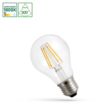 Żarówka LED GLS E27 7W 600lm COG 1800K przeźroczysta WOJ+14655 SpectrumLED