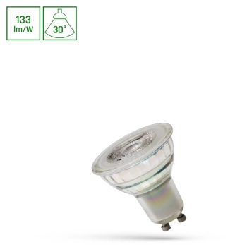 Żarówka LED GU10 7,5W 1000lm 30st światło ciepłe białe z soczewką WOJ+14707 SpectrumLED