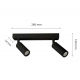 Madara Slim lampa sufitowa 2xGU10 MR11 czarna