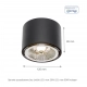 Chloe lampa sufitowa GU10 AR111 czarna