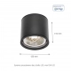 Chloe GU10 AR111 lampa sufitowa IP65 czarna okrągła nieruchoma