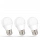 Żarówka LED kulka E27 6W 490lm światło ciepłe białe 3-PACK