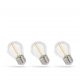 Żarówka LED kulka E27 1W 60lm COG światło ciepłe białe przeźroczysta 3-PACK