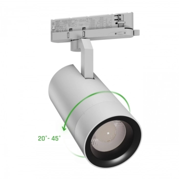 Pava 2 na szynoprzewód 3F LED 19-42W 4500lm światło neutralne białe RA90 biała z regulacją mocy SLI033030NW_PW SpectrumL