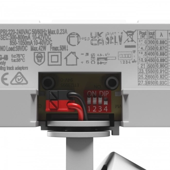 Pava 2 na szynoprzewód 3F LED 19-42W 4500lm światło neutralne białe RA90 biała z regulacją mocy