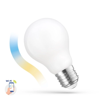 Żarówka LED GLS 5W E27 COG CCT+DIMM MILKY Wi-Fi Spectrum SMART sterowana za pomocą aplikacji Spectrum SMART z dowolnego