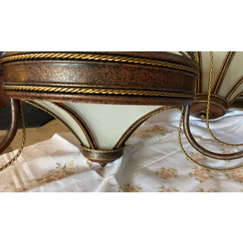 Żyrandol Kandel WK-5 3x60W E14 + 1x60W E27 antyczny brąz+mosiądz