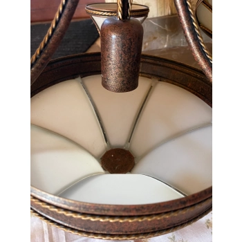 Żyrandol Kandel WK-5 3x60W E14 + 1x60W E27 antyczny brąz+mosiądz