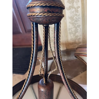 Żyrandol Kandel WK-5 3x60W E14 + 1x60W E27 antyczny brąz+mosiądz